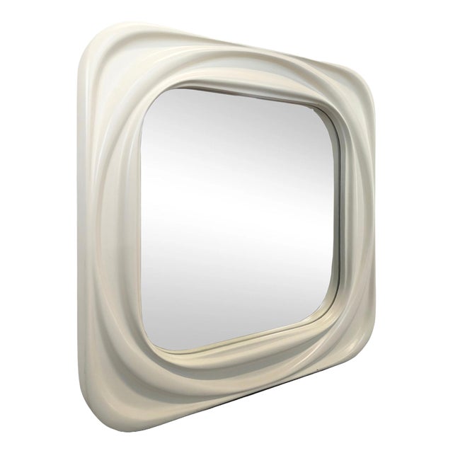 Italian Square Resin Mirror, 1970s For Sale