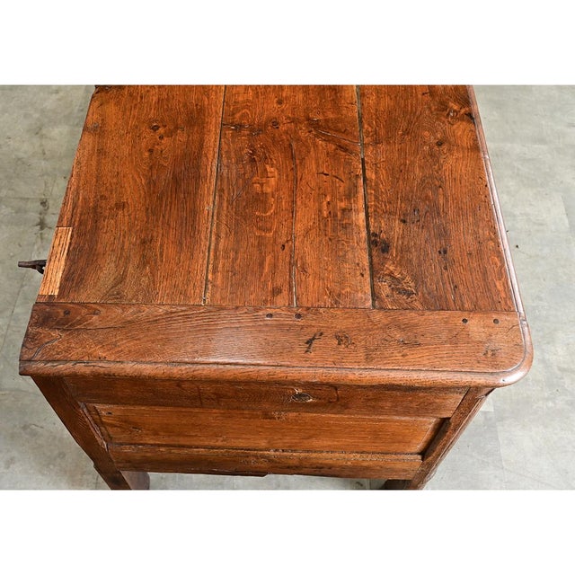Brown French 19th Century Solid Oak Carved Coffer For Sale - Image 8 of 11