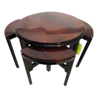 1930s Palisander Wood Art Deco Set of 5 Nesting Tables For Sale