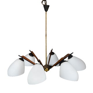 Mid-Century Modern Italian Chandelier in the style of Stilnovo, 1950s For Sale