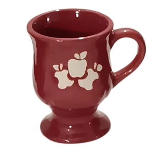 Vintage Libbey Heavy Coffee Mug With Etched Apple Design