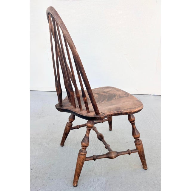 American Vintage Habersham Braced Bow-Back Windsor Dining Chairs - Set of 5 For Sale - Image 3 of 13