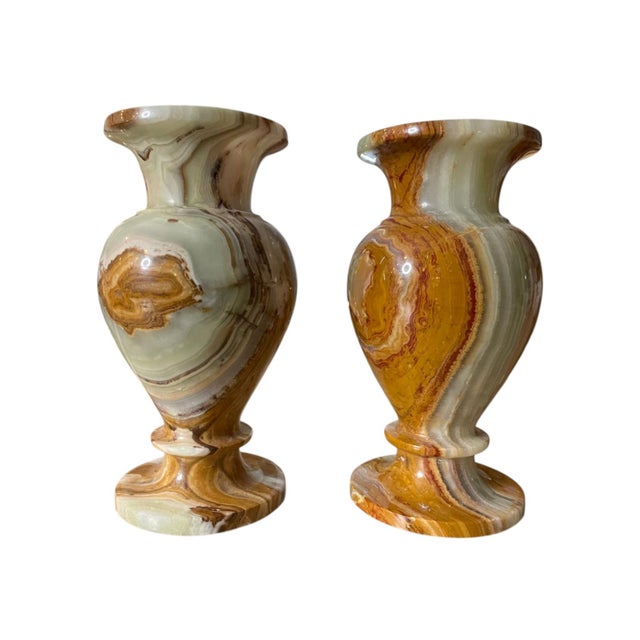 Onyx Stone Vases, a Pair | Chairish