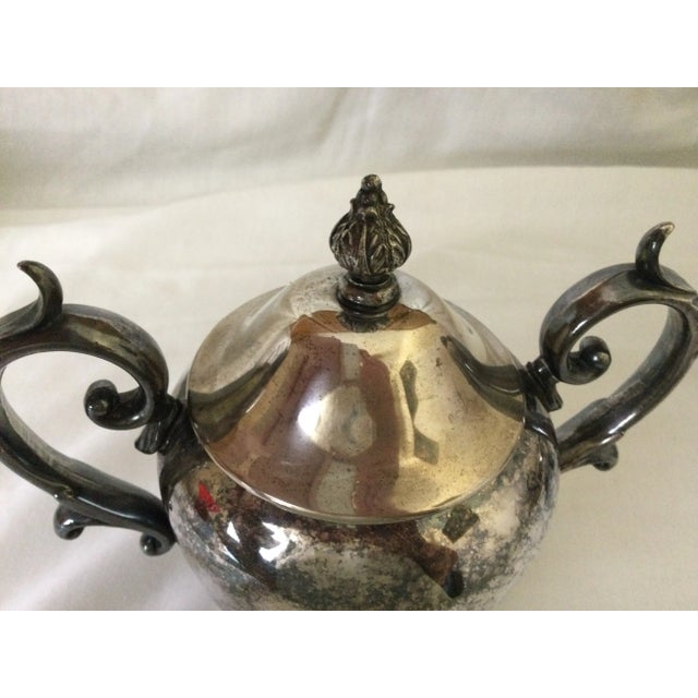 Vintage Birmingham Silver Company Lidded Sugar Bowl and Creamer, 3 Pieces For Sale - Image 6 of 12