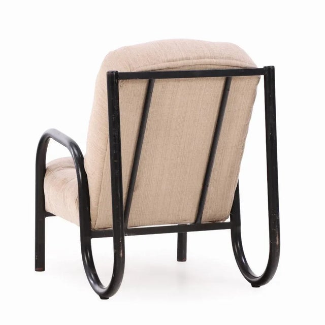 A Minimalist Tubular Iron Armchair, Circa 1960 For Sale - Image 4 of 5
