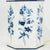Pair of Vintage Blue and White Hand-Painted Hexagon Tole Tea Caddy Table Lamps For Sale - Image 9 of 11