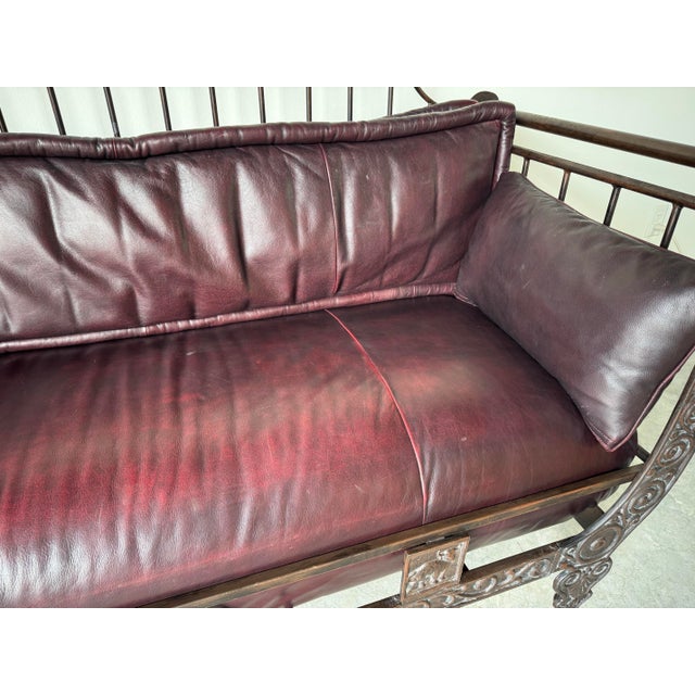 Ernest Hemingway " the Bull " Iron and Leather Sofa by Thomasville/ Sold For Sale In Miami - Image 6 of 12