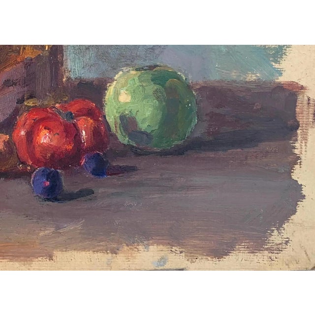 Still Life With Food Oil Painting Original Soviet Art Ukrainian Artist Sokolovsky G. 1970s For Sale - Image 6 of 6
