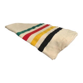 Vintage Four Band Wool Blanket For Sale