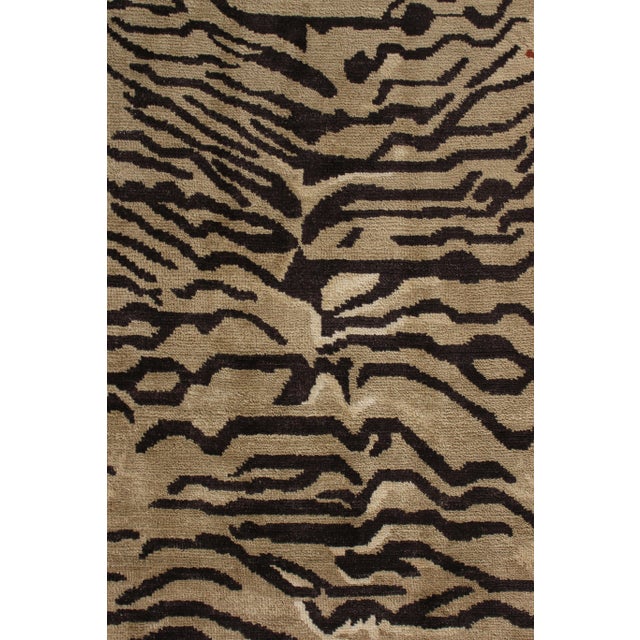 Rug & Kilim Rug & Kilim Tiger Skin Style Rug, Beige, Black and Orange, 10x14 For Sale - Image 4 of 6