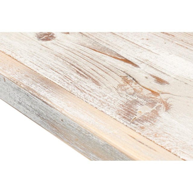 2020s Antiqued Bistro Table in Grey Oak, Turned Pedestal For Sale - Image 5 of 12