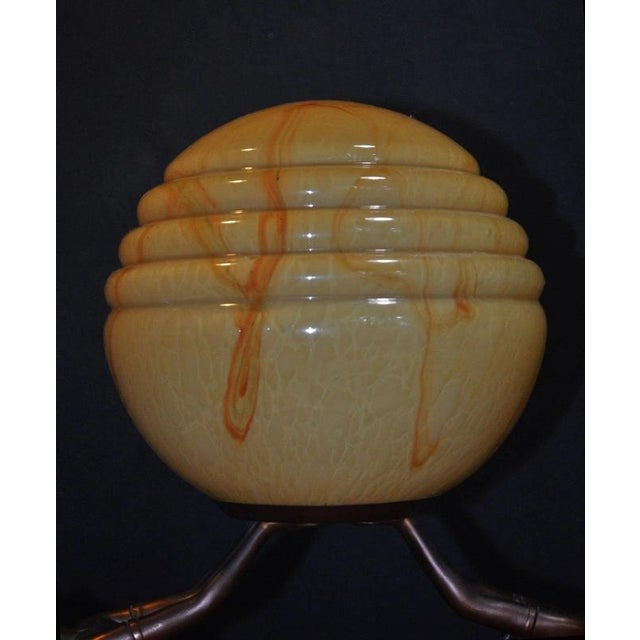 Art Deco French Figural Dancer Table Lamp with Marble Base and Glass Globe, 1930 For Sale - Image 15 of 18