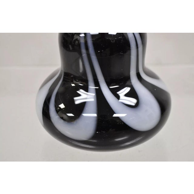 Late 20th Century Vintage Murano Style Black and White Hand Blown Art Glass Small Vase For Sale - Image 5 of 8