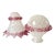 Pair Vintage Venetian Murano Opaline & Pink Cranberry Glass Chandelier Lamp Replacement Components For Sale