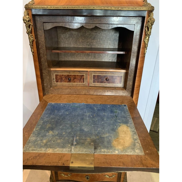Secretaire in Rosewood and Marble Top For Sale - Image 3 of 11