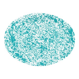 Crow Canyon Home Splatterware, Oval Platter in Turquoise & White For Sale