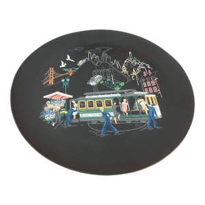 1950s Mid Century Modern Flintwood Tray With San Francisco Scene