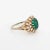 Vintage Cabochon Emerald Diamond 14k Gold Gemstone Engagement Ring Size 5.75 For Sale - Image 4 of 6