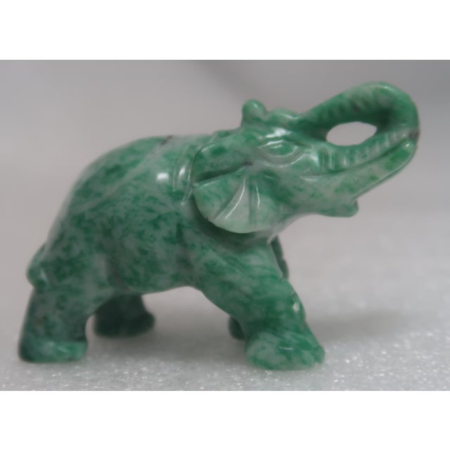 Vintage Miniature Well-Carved Uncommon Amazonite Stone, Lucky Elephant! For Sale In Miami - Image 6 of 13