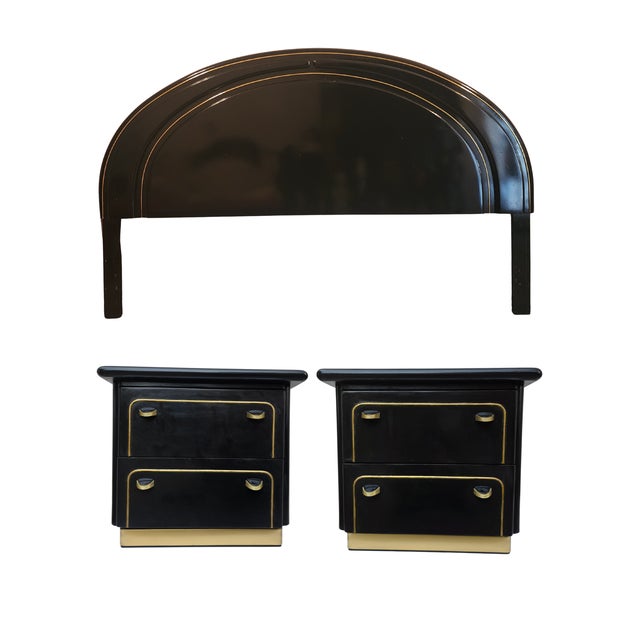 Dorothy Draper Espana Style 1970s Lane Altavista Black Lacquer Nightstands – A Pair For Sale - Image 15 of 16