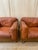 Italian Leather Club Chairs, 1960s, Set of 2, in Good conditions. Designed 1960 to 1969