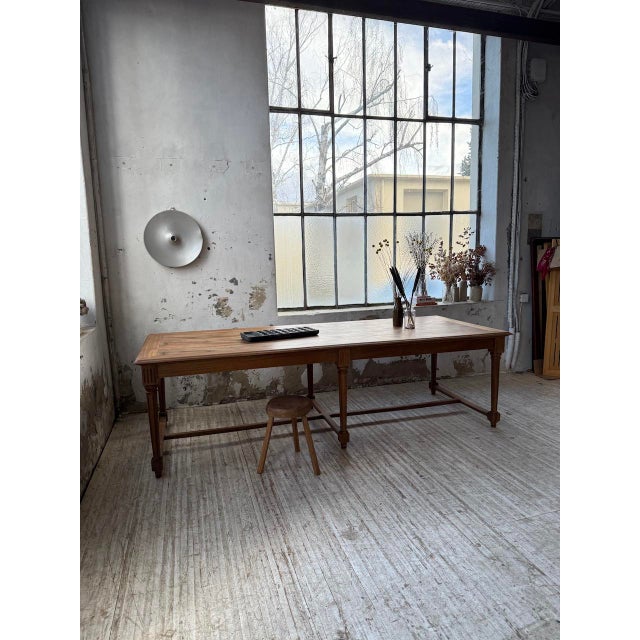 Walnut Farmhouse Conference Table, 1950s For Sale - Image 3 of 18