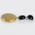 Metal Angela Caputi Black and Gilded Resin Disk Dangle Clip Earrings- Set of 2 For Sale - Image 7 of 8