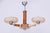 Art Deco Chandelier in Chromed Steel, Walnut and Glass, Czech, 1920s For Sale - Image 3 of 9