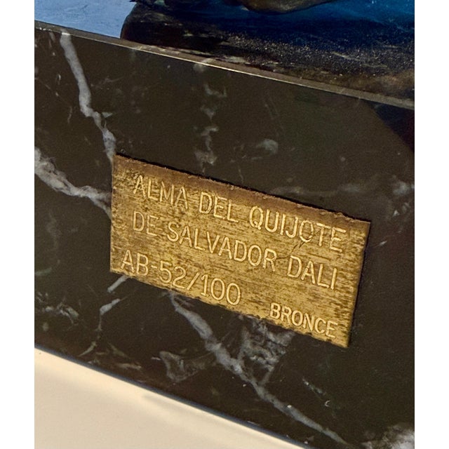 Salvador Dalí­, Large Original Surrealist Bronze Marble Sculpture Alma Del Quijote Salvador Dali For Sale - Image 16 of 18