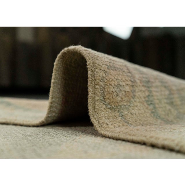 Textile Turkish Oushak Rug 3'2" x 9'11" #20255 For Sale - Image 7 of 8