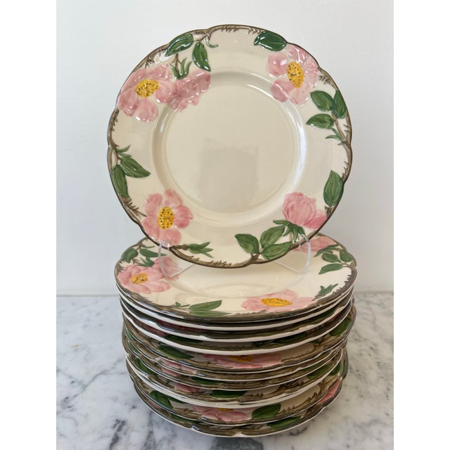 Franciscan Desert Rose Earthenware Salad Plate Set - 12 Plates Made in California, USA