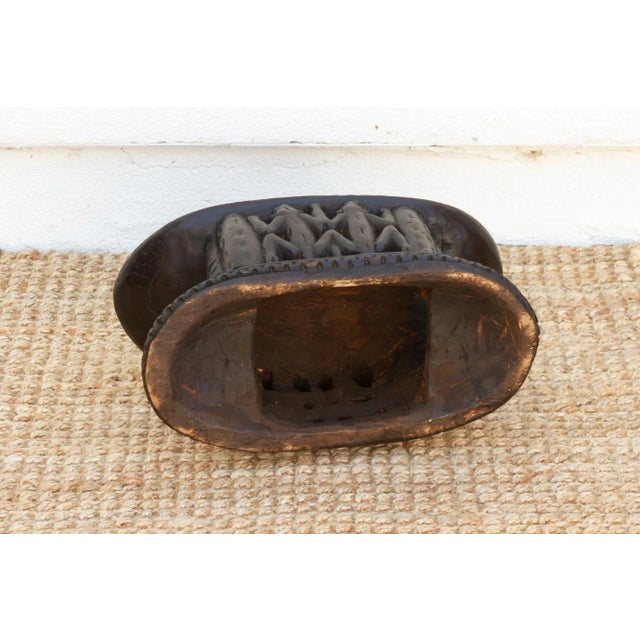 Brown Rich Brown African Bamum Stool For Sale - Image 8 of 9