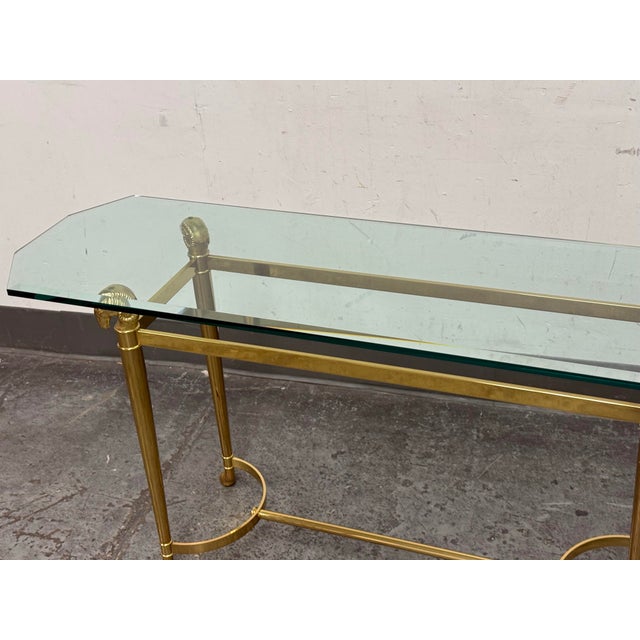 Drexel Furniture Connoisseur Collection Brass Console Table, Circa 1987 For Sale In San Francisco - Image 6 of 12