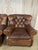 Pair of English Library Club Chairs in Hand-Finished Cognac Leather For Sale - Image 4 of 18