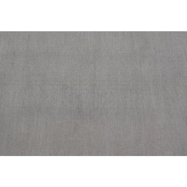 Reversible Large Modern Thick Flat Weave Rug in Minimalist Design With Khaki & Neutrals For Sale - Image 4 of 12