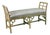Upholstered Fretwork Rattan Bench For Sale