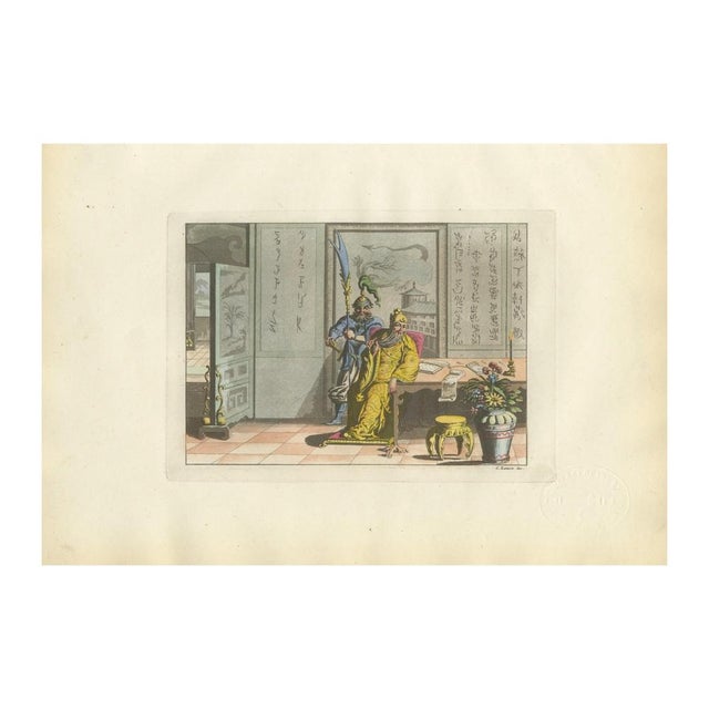 Ferrario, Chinese Interior Scene with Official and Guard Costumes, 1815, Print For Sale - Image 3 of 12