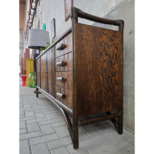 Mid-Century Sideboard in Wood and Bamboo, 1970s For Sale - Image 4 of 18
