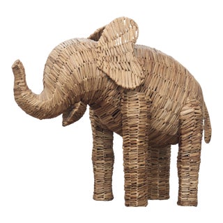 Mid Century Modern Large Banana Leaf Elephant For Sale