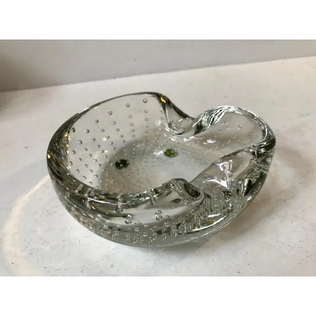Murano Bullicante Clear Bubble Glass Ashtray from Seguso, 1950s For Sale - Image 7 of 7