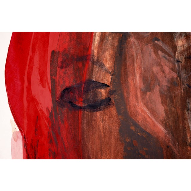 Paint "Locked Out" - A Face and a Figure in Acrylic on Paper by Ricardo De Silva For Sale - Image 7 of 10