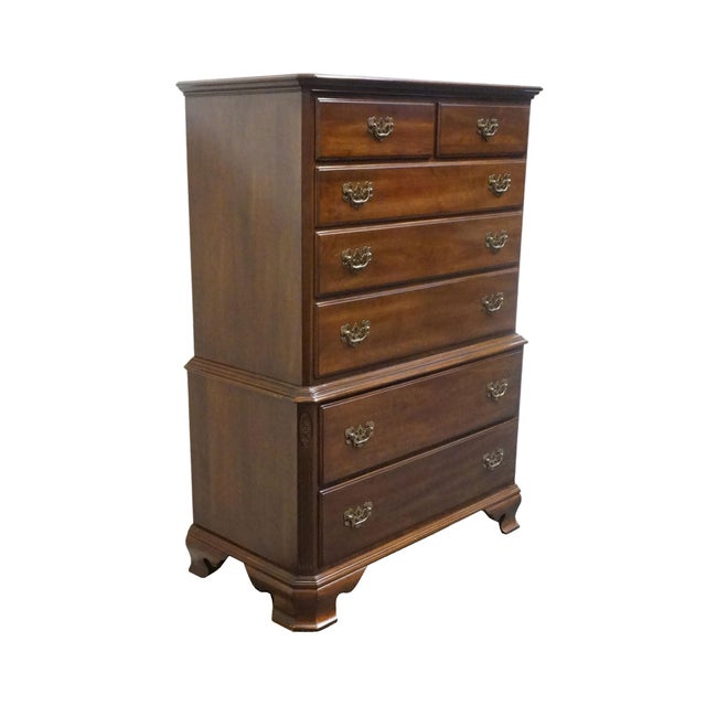 Traditional Ethan Allen Georgian Court Collection Solid Cherry Traditional Style 39" Chest on Chest 11-5225 For Sale - Image 3 of 12