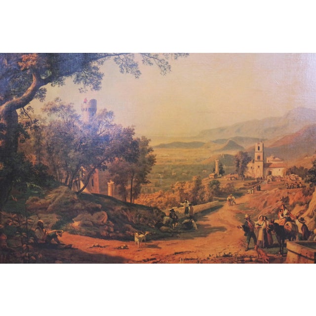 Hand-Carved Painting, 1950s, Textile & Wood, Framed For Sale - Image 4 of 18