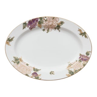 Late 20th Century Fitz and Floyd “Cloisonné Peony” Porcelain Platter For Sale