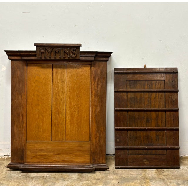 19th Century 19th Century English Oak Hymn Board For Sale - Image 5 of 11