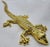 1980s Elegant Brass Gecko Desk Letter Opener With Rhinestone Eyes For Sale - Image 6 of 6