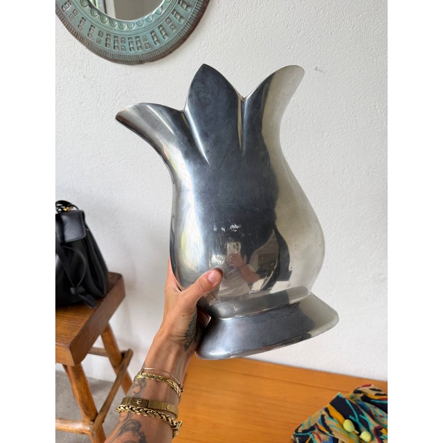 Vintage Vase in Aluminum, 1970s For Sale - Image 15 of 17