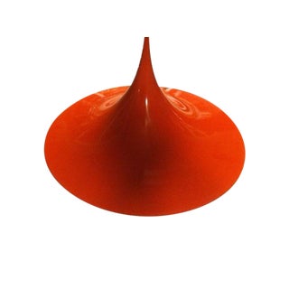 Semi Pendant Red Hanging Lamps - A Pair For Sale