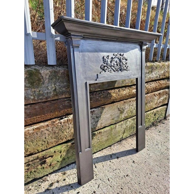 Brown Victorian Edwardian Cast Iron Fireplace Surround for Wood Burner For Sale - Image 8 of 12