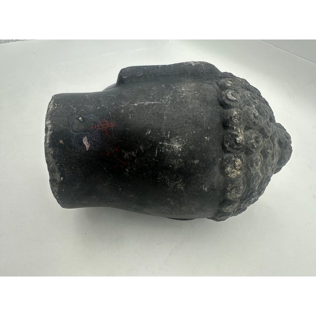 Mid to Late 1800s Stone Buddha Head Sculpture Statue 7" Heavy Fragment For Sale In San Francisco - Image 6 of 9